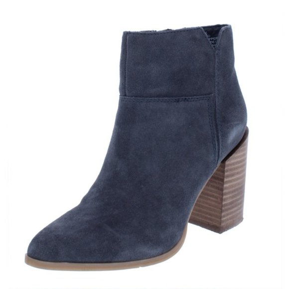Nine West Shoes - Nine West Kirby Suede Block Heel Booties Gray 8